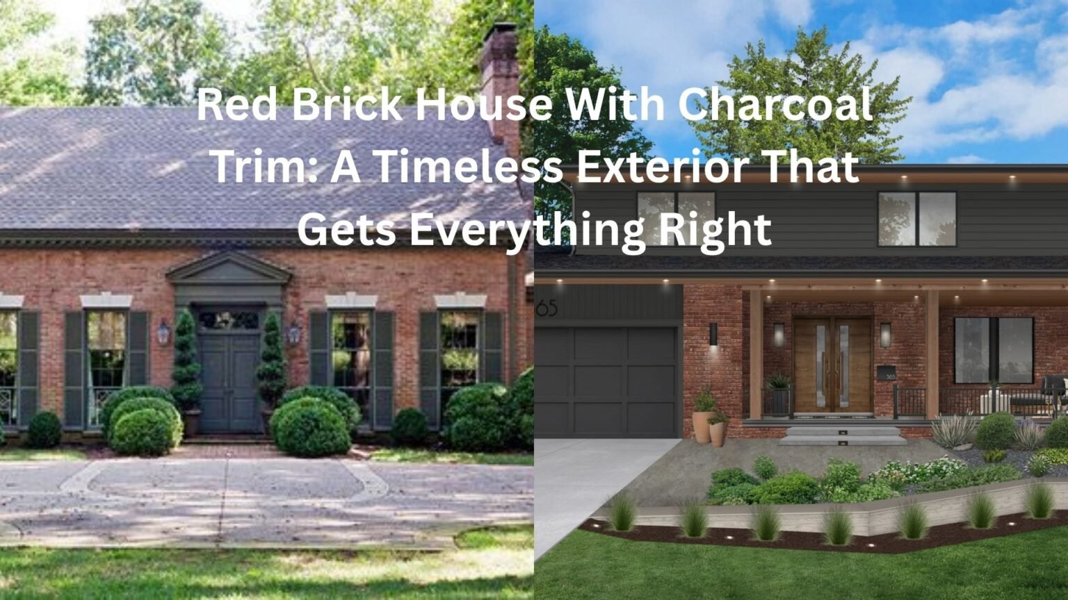 red brick house with charcoal trim