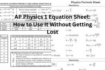 ap physics 1 equation sheet